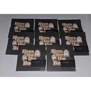 NEW 8 Packages Halloween Napkins (8/pack) Here for the Booos Ghost Boos Booze